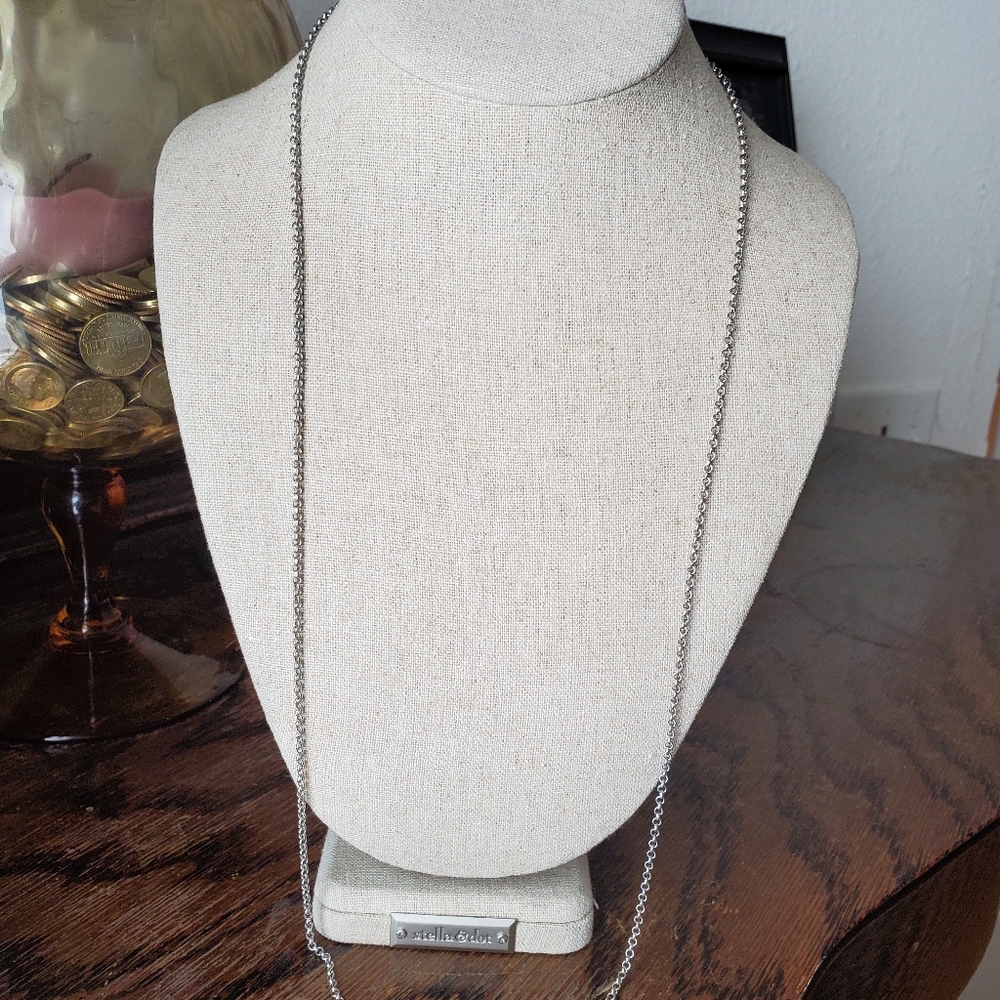 32" silver colored chain necklace